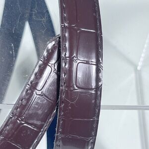 Elegant Brown Crocodile-Embossed Woman’s Belt EXC